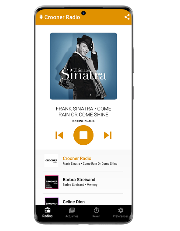Download the Crooner Radio app for apple smartphone, android